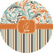 Orange Blue Swirls & Stripes Multipurpose Round Labels - 4" (Personalized)