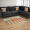 Orange Blue Swirls & Stripes 4'x6' Indoor Area Rugs - IN CONTEXT