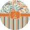 Orange Blue Swirls & Stripes Multipurpose Round Labels - 5" (Personalized)