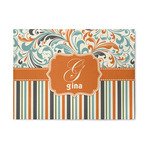 Orange Blue Swirls & Stripes Area Rug (Personalized)