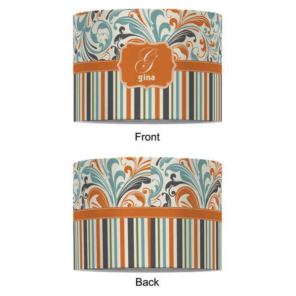 Orange Blue Swirls & Stripes 8" Drum Lampshade - APPROVAL (Fabric)