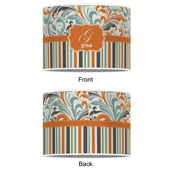 Orange Blue Swirls & Stripes 8" Drum Lampshade - APPROVAL (Poly Film)