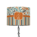 Orange Blue Swirls & Stripes 8" Drum Lamp Shade - Fabric (Personalized)