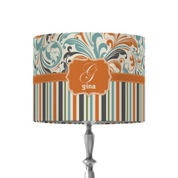 Orange Blue Swirls & Stripes 8" Drum Lamp Shade - Fabric (Personalized)