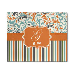 Orange Blue Swirls & Stripes 8' x 10' Patio Rug (Personalized)