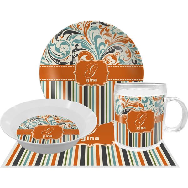 Orange Blue Swirls & Stripes Acrylic Kids Mug (Personalized)