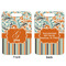 Orange Blue Swirls & Stripes Aluminum Luggage Tag (Front + Back)