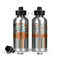 Orange Blue Swirls & Stripes Aluminum Water Bottle - Front and Back