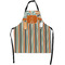 Orange Blue Swirls & Stripes Apron With Pockets w/ Name and Initial