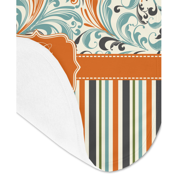 Orange Blue Swirls & Stripes Baby Bib - AFT detail
