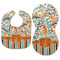 Orange Blue Swirls & Stripes Baby Bib & Burp Set - Approval (new bib & burp)