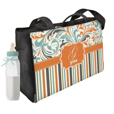 orange diaper bag