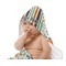 Orange Blue Swirls & Stripes Baby Hooded Towel on Child