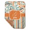 Orange Blue Swirls & Stripes Sherpa Baby Blanket - 30" x 40" w/ Name and Initial