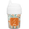Orange Blue Swirls & Stripes Baby Sippy Cup (Personalized)