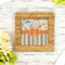 Orange Blue Swirls & Stripes Bamboo Trivet with 6" Tile - LIFESTYLE