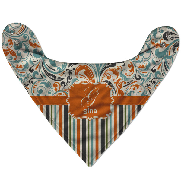 Orange Blue Swirls & Stripes Bandana Flat Approval