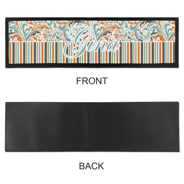Orange Blue Swirls & Stripes Bar Mat - Large - APPROVAL
