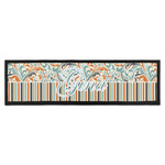 Orange Blue Swirls & Stripes Bar Mat - Large (Personalized)