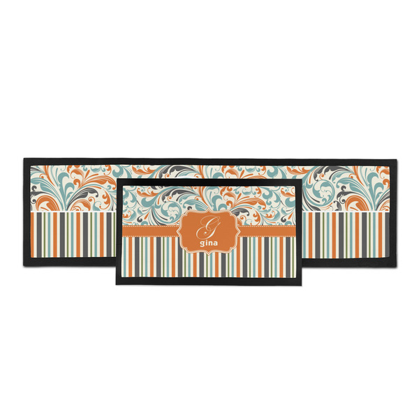 Orange Blue Swirls & Stripes Bar Mat - Parent Main