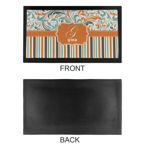 Orange Blue Swirls & Stripes Bar Mat - Small - APPROVAL