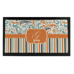 Orange Blue Swirls & Stripes Bar Mat - Small (Personalized)