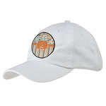 Orange Blue Swirls & Stripes Baseball Cap - White (Personalized)