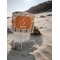 Orange Blue Swirls & Stripes Beach Spiker white on beach with sand