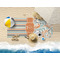 Orange Blue Swirls & Stripes Beach Towel Lifestyle