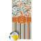 Orange Blue Swirls & Stripes Beach Towel w/ Beach Ball