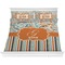 Orange Blue Swirls & Stripes Comforter Set - King (Personalized)