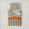 Orange Blue Swirls & Stripes Bedding Set- Twin Lifestyle - Duvet