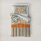 Orange Blue Swirls & Stripes Duvet Cover Set - Twin (Personalized)