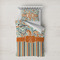 Orange Blue Swirls & Stripes Bedding Set- Twin XL Lifestyle - Duvet