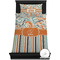 Orange Blue Swirls & Stripes Bedding Set (TwinXL) - Duvet