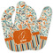 Orange Blue Swirls & Stripes Baby Bib w/ Name and Initial