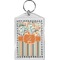 Orange Blue Swirls & Stripes Bling Keychain (Personalized)