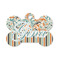 Orange Blue Swirls & Stripes Bone Shaped Dog ID Tag - Small (Personalized)