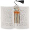 Orange Blue Swirls & Stripes Bookmark with tassel - In book