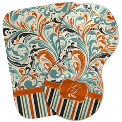 Orange Blue Swirls & Stripes Burp Cloth (Personalized)