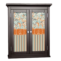 Orange Blue Swirls & Stripes Cabinet Decal - Small (Personalized)