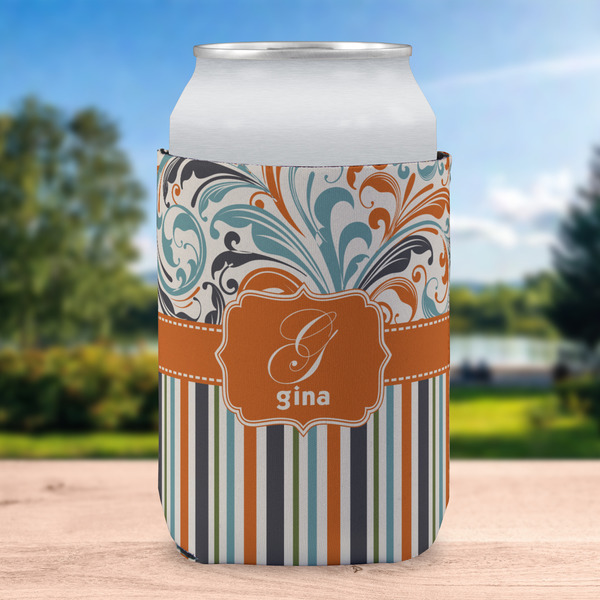 Orange Blue Swirls & Stripes Can Sleeve - LIFESTYLE (single)