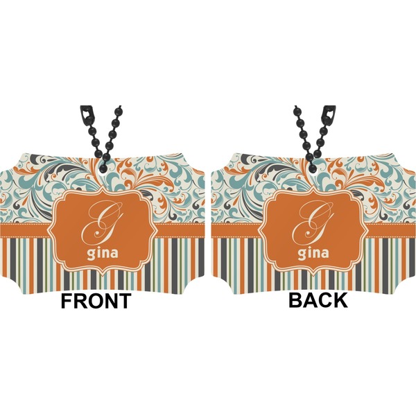 Orange Blue Swirls & Stripes Car Ornament - Berlin (Approval)