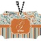 Orange Blue Swirls & Stripes Rear View Mirror Ornament (Personalized)