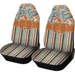 Orange Blue Swirls & Stripes Car Seat Covers (Set of Two) (Personalized)