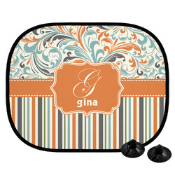 Orange Blue Swirls & Stripes Car Side Window Sun Shade (Personalized)