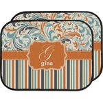 Orange Blue Swirls & Stripes Car Floor Mats (Back Seat) (Personalized)