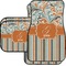 Orange Blue Swirls & Stripes Car Floor Mats Set - 2 Front & 2 Back (Personalized)
