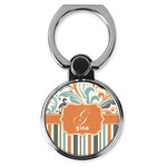 Orange Blue Swirls & Stripes Cell Phone Ring Stand & Holder (Personalized)