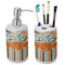 Orange Blue Swirls & Stripes Ceramic Bathroom Accessories